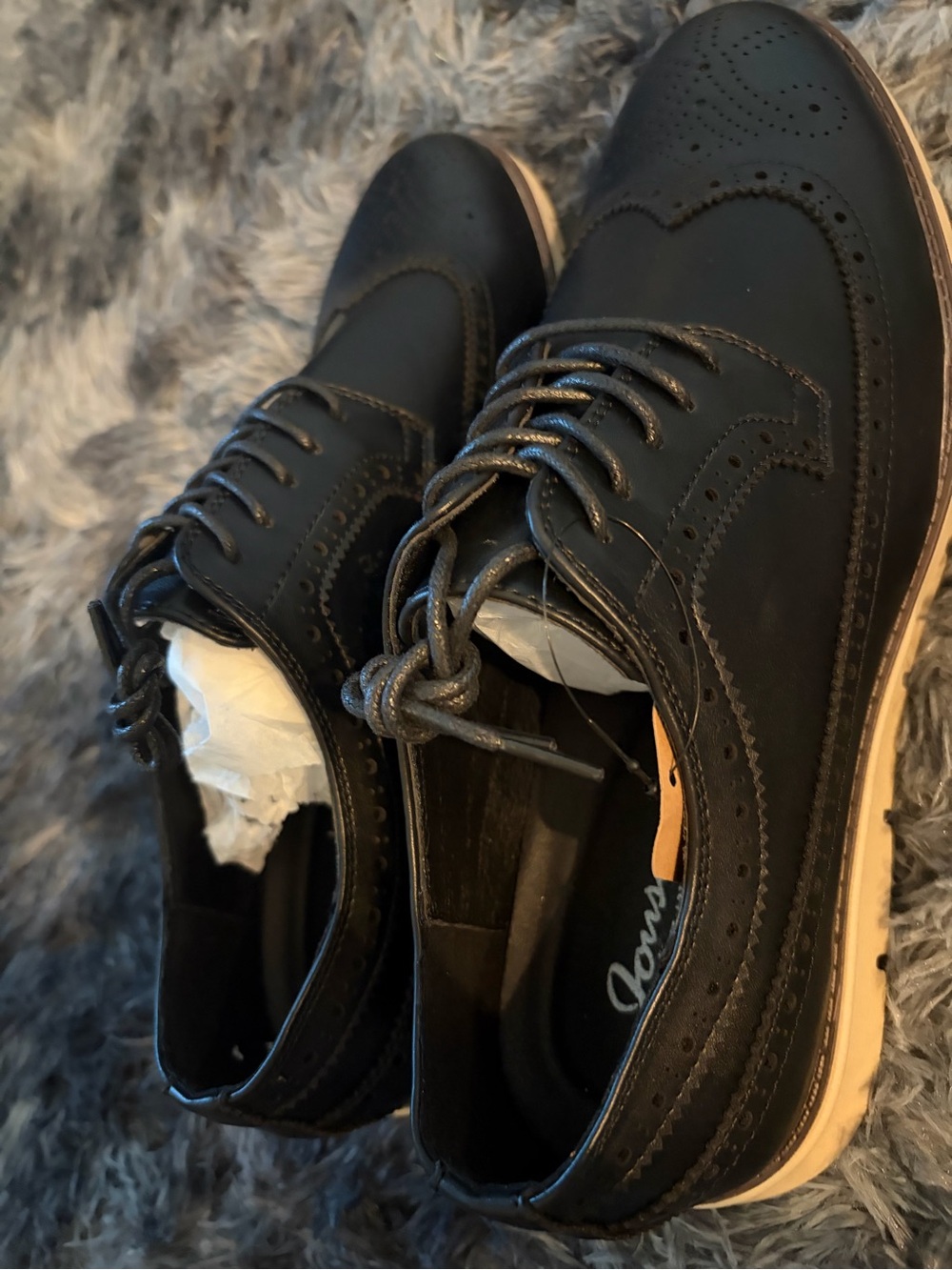 Men's Black Brogue Derby Oxfords